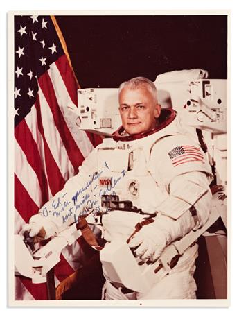 (ASTRONAUTS.) MCCANDLESS II, BRUCE. Color Photograph Signed and Inscribed, For Ed -- / With appreciation & / best wishes / Bruce McCan